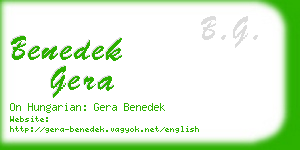 benedek gera business card